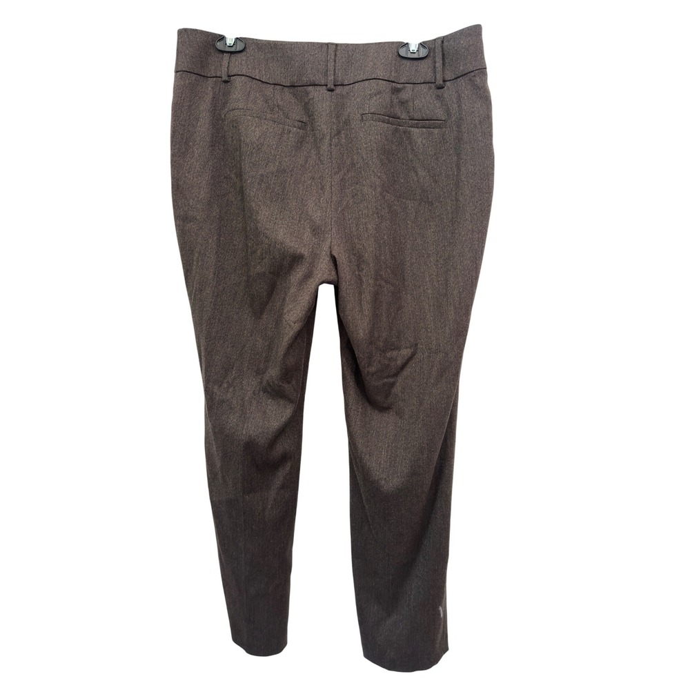 LOFT Julie Dress Pants Brown Heathered Straight Leg Career Trousers Sz 12 Chic - Picture 2 of 8